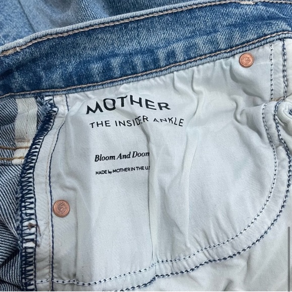SOLD MOTHER Blue Bloom and Doom high waisted distressed ankle jeans EUC 29 - Picture 7 of 8